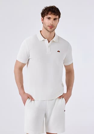 6Sm5044 Erkek Beyaz Polo Yaka T-shirt - 1