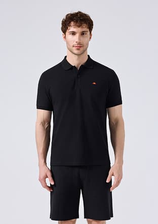6Sm5044 Erkek Siyah Polo Yaka T-shirt - 1