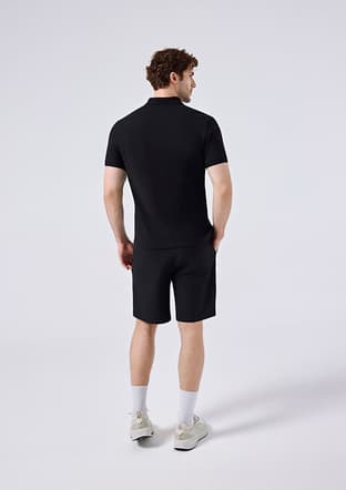 6Sm5044 Erkek Siyah Polo Yaka T-shirt - 3