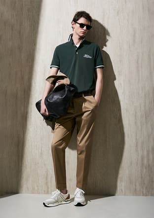 111040249 Erkek Yeşil Polo Yaka T-shirt - 1