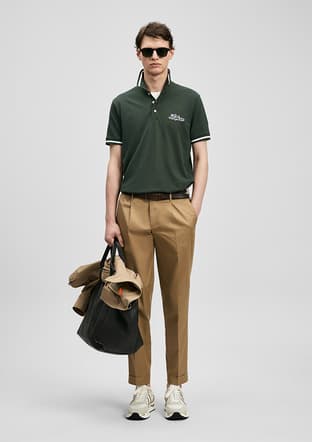 111040249 Erkek Yeşil Polo Yaka T-shirt - 3