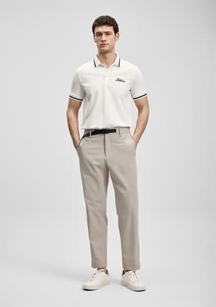 111040249 Erkek Beyaz Polo Yaka T-shirt - 2