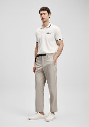 111040249 Erkek Beyaz Polo Yaka T-shirt - 3