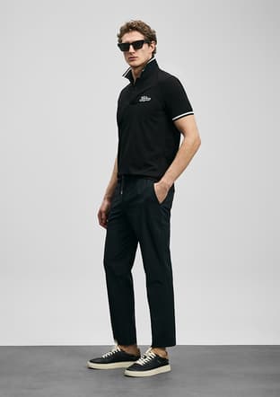 111040249 Erkek Siyah Polo Yaka T-shirt - 3