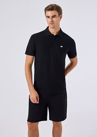 6Sm5010 Erkek Siyah Polo Yaka T-shirt - 3