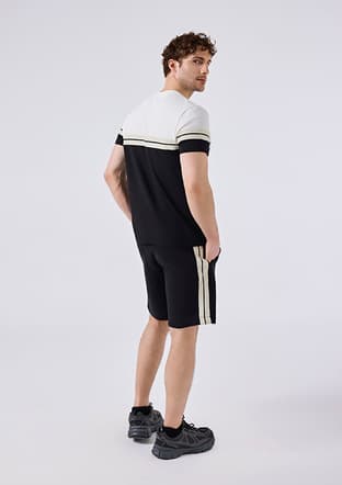 6Sm5014 Erkek Siyah Baskılı T-shirt - 3