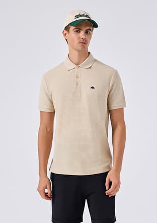 6Sm5010 Erkek Bej Polo Yaka T-shirt - 1