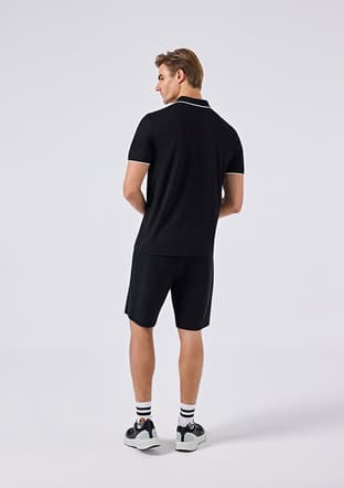 6Sm5006 Erkek Siyah Polo Yaka T-shirt - 3