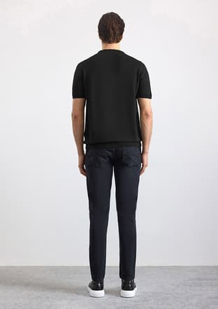 Str2013700005 Erkek Siyah Triko T-shirt - 3