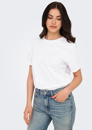 15340939 Kadın Beyaz Bisiklet Yaka T-shirt - 3