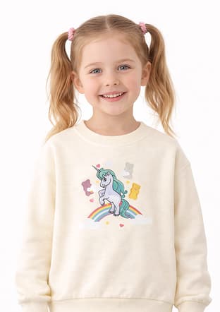 S26G1Sw203 Kız Çocuk Beyaz Sweatshirt - 1