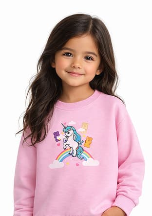 S26G1Sw203 Kız Çocuk Pembe Sweatshirt - 1