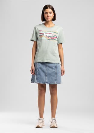 262 Lcf 242013 Kadın Çok Renkli O Yaka T-shirt - 1