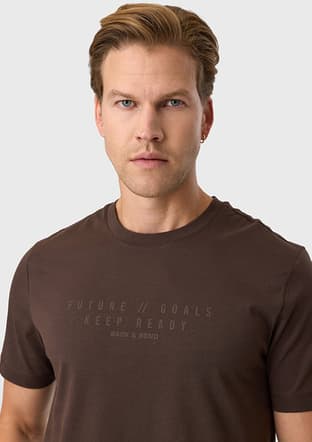 Bts1006900000 Erkek Kahverengi Bisiklet Yaka T-shirt - 3