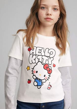 G6882A8Dfa Kız Çocuk Beyaz Uzun Kol T-shirt - 1