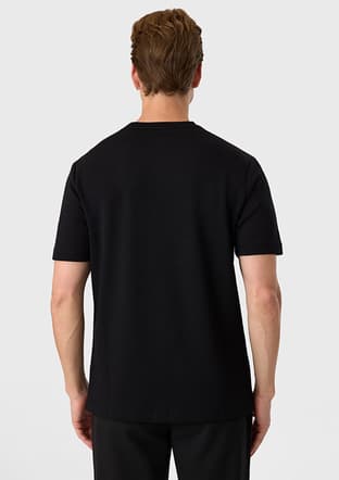 B35S10050 Erkek Siyah Bisiklet Yaka T-shirt - 2