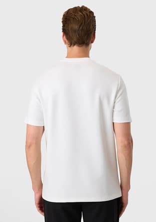 B35S10050 Erkek Beyaz Bisiklet Yaka T-shirt - 2
