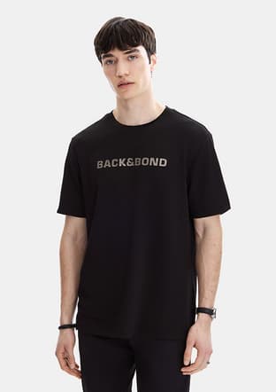 B35S10049 Erkek Siyah Bisiklet Yaka T-shirt - 1