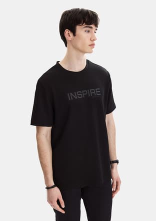 B35S10058 Erkek Siyah Bisiklet Yaka T-shirt - 1
