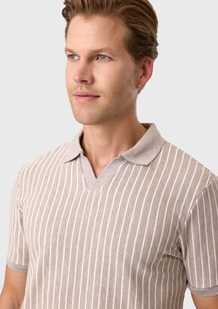B35S10012 Erkek Bej Polo Yaka T-shirt - 3
