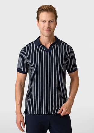 B35S10012 Erkek Lacivert Polo Yaka T-shirt - 1