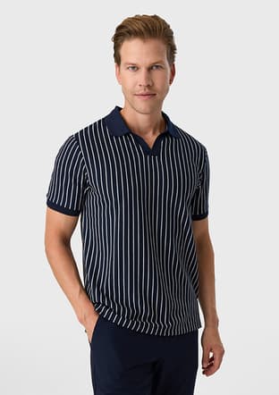 B35S10012 Erkek Lacivert Polo Yaka T-shirt - 2