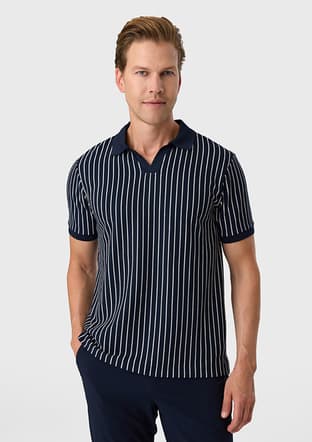 B35S10012 Erkek Lacivert Polo Yaka T-shirt - 3