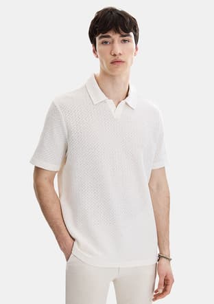 B35S10048 Erkek Bej Polo Yaka T-shirt - 1