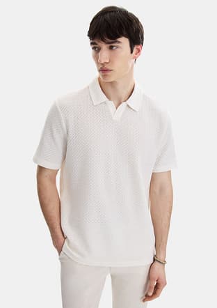 B35S10048 Erkek Bej Polo Yaka T-shirt - 2