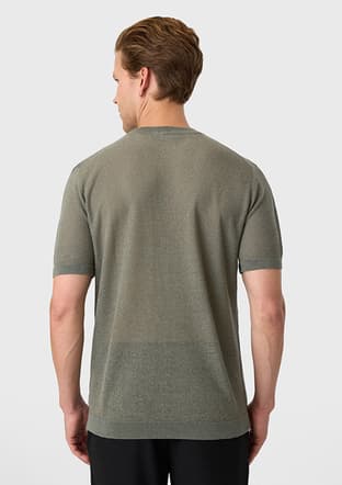 B35S40025 Erkek Yeşil Triko T-shirt - 2