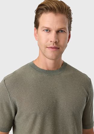 B35S40025 Erkek Yeşil Triko T-shirt - 3