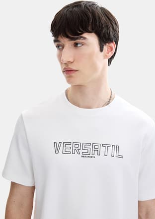 B35S10054 Erkek Beyaz Bisiklet Yaka T-shirt - 3