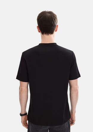 B35S10054 Erkek Siyah Bisiklet Yaka T-shirt - 2