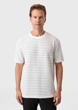 Bts1000600000 Erkek Beyaz Bisiklet Yaka T-shirt - 2