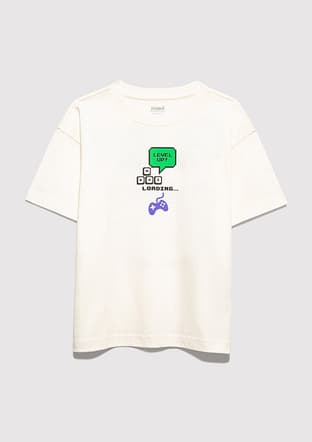 M6610421-70057 Erkek Çocuk Beyaz Baskılı T-shirt - 1