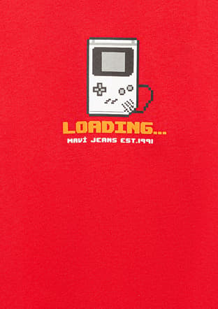 M6610416-70478 Erkek Çocuk Kırmızı Baskılı T-shirt - 3