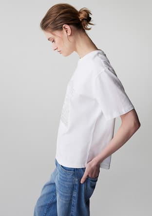Is1260070108 Kadın Beyaz Bisiklet Yaka T-shirt - 3