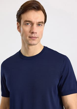 Str2013700003 Erkek Lacivert Triko T-shirt - 2