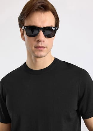Str2013700003 Erkek Siyah Triko T-shirt - 2