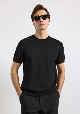 Str2013700003 Erkek Siyah Triko T-shirt - 3