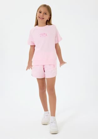 Us2528-4 Kız Çocuk Pembe Şort - 1