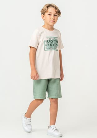 Us2440-G Erkek Çocuk Bej Şort - 1