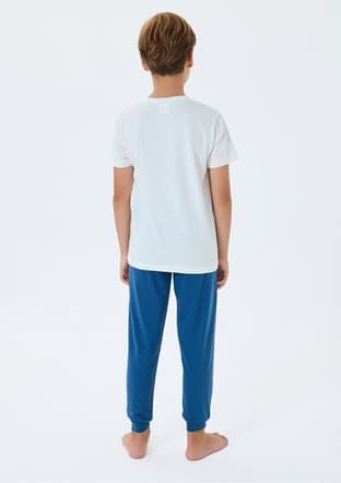 Us2413-4 Erkek Çocuk Beyaz Pijama - 2