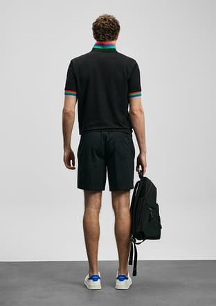 111040231 Erkek Siyah Polo Yaka T-shirt - 3
