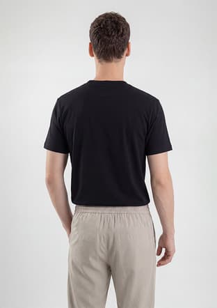 Tc7079 Erkek Siyah Baskılı T-shirt - 2