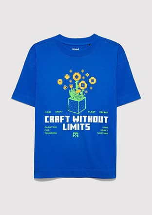 M6610436-82491 Erkek Çocuk Mavi Baskılı T-shirt - 2