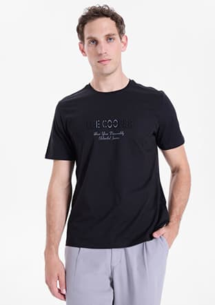 262 Lcm 242012 Erkek Siyah O Yaka T-shirt - 1