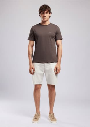 262 Lcm 242033 Erkek Kahverengi O Yaka T-shirt - 1