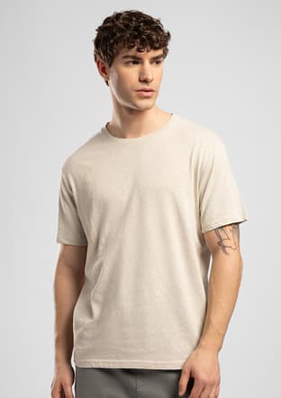 262 Lcm 242058 Erkek Bej O Yaka T-shirt - 1