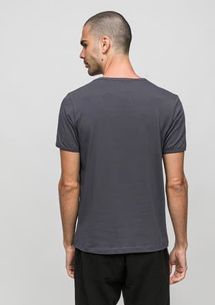 Joe46180 Erkek Antrasit Bisiklet Yaka T-shirt - 3